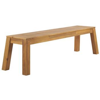 Banco De Comedor Para Jardín De 3 Plazas De Madera Laminada De Acacia Asiento De Madera Clara Rústico Exterior Interior Livorno