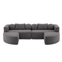 sofa cama modular con funcion de cama negro   aosom espana