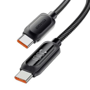 MENSAJE ES-X57 Cable de Display de Poder Tipo C a Tipo C 100W/60W Cable de Transmisión de Datos Carga Rápida Núcleo de C