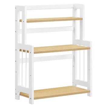 Especiero de 3 niveles de bambú y mdf de color roble