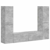 conjunto de mueble de tv 6 uds  mueble de salon  gabinete de tv gris concreto