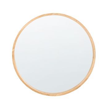 Espejo De Pared De Estilo Escandinavo Con Marco De Madera De Paulownia Decorativo Marrón Claro Cazalis