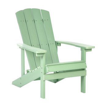 Silla De Jardín De Madera Plástica Tumbona De Exterior Verde Claro Adirondack