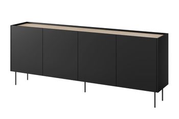 Cómoda de 4 puertas con pie de metal 220x85 cm