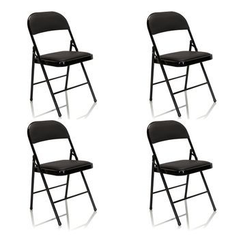 Silla De Confidente / Silla Para Visitas / Silla Plegable Tudela Negro 4-pack Hjh Office