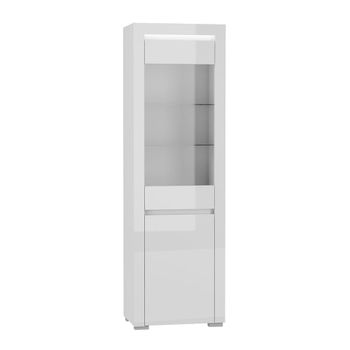 Vitrina 2 puertas con led paneles laminados blanco