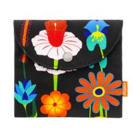 pochette para jabon  negro algodon plastificado  14 x  12 cm x 12 cm