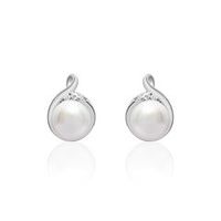 pendientes de perlas brillantes plata 925