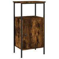 mesita de noche - mesilla madera de ingenieria roble ahumado 41x31x80 cm mc4964