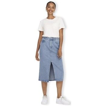 Only Falda Noos Bianca Midi Skirt - Light Blue Denim para mujer