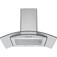 logik l60chdg17 chimney cooker hood - stainless steel  glass stainless steel