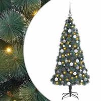 arbol de navidad artificial preiluminado con juego de bolas pet vidaxl