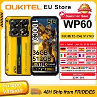 oukitel wp60 smartphone con pantalla hd de 72 y 120 hz 36 gb 1224 gb de ram y 512 gb de rom mtk 7025 5g bateria de 10000 mah camara de 108 mp android 15 nfc