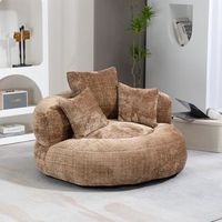 sillon puf de chenilla 108 x 108 x 52 cm respaldo alto y reposabrazos