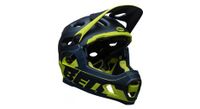 casco con mentonera extraible bell super dh mips azul y amarillo 2021