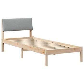 Estructura De Cama Con Cabecera Marrón Y Gris Claro 75 X 190 Cm Vidaxl