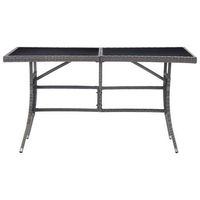 mesa de jardin  mesa de exterior ratan sintetico gris 140x80x74 cm