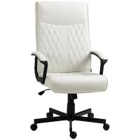 vinsetto silla de oficina giratoria altura ajustable crema