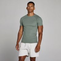 camiseta acanalada muscle fit lift para hombre de mp - gris metalico - m