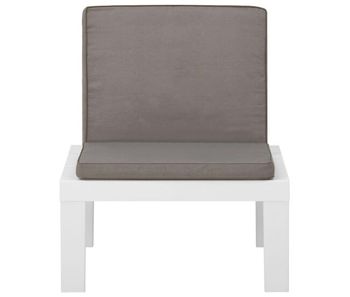 Silla de jardin con cojin plástico blanco