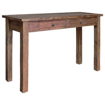 Mesa Consola De Madera Maciza De Caoba 123x42x75 Cm Vidaxl