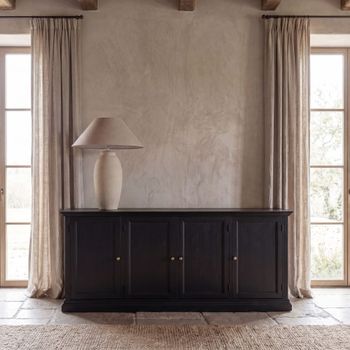 Aparador de pino y MDF negro de 210 cm