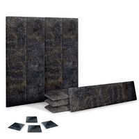 dhome juego de 8 paneles tapizados de tela de lujo pack autoadhesivos para pared acusticos absorbentes proteccion luxurious black 60x20cm x8