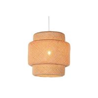 lampara techo bambu 50x50x55 natural marron claro