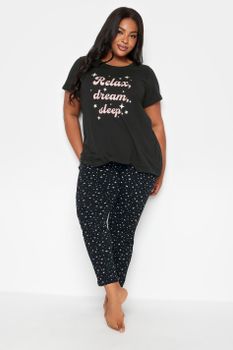 Yours Pijama Algodón Negro 