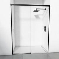 mampara de ducha frontal negra 151-155 cm bellobath