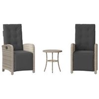 sillas y mesita de jardin 3 piezas  mueble de jardin ratan sintetico cojin gris