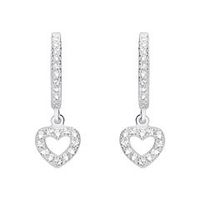de aros plegables con colgantes corazon circonita plata 925