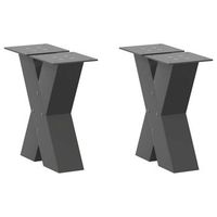 patas para mesa de centro en forma de x 2 unidades antracita 30 x 30-31 cm acero vidaxl