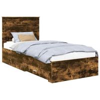 estructura de cama con cajon roble ahumado 90 x 190 cm vidaxl