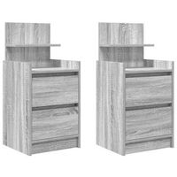 mesillas de noche con 2 cajones 2 uds gris sonoma 38x34x80 cm vidaxl