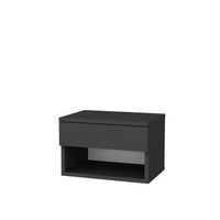 mesilla de noche de madera jamot - 45 x 29 x 32 cm - gris antracita
