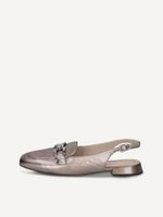 caprice sling pumps metallic made of leather with trapeze heel size 42