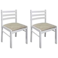 pack 2 uds sillas de comedor  silla de cocina  mueble de comedor madera maciza caucho terciopelo blanco