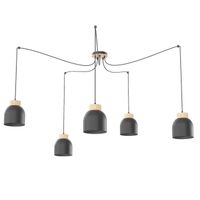 lampara colgante prut negro 5 luces