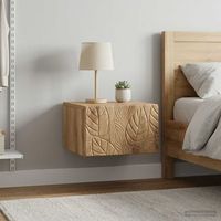 set de 2 mesas de pared - mueble - madera de ingenieria - roble artesanal 345x33x20cm