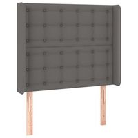 cabecero con orejas cuero sintetico gris 93x16x118128cm vidaxl