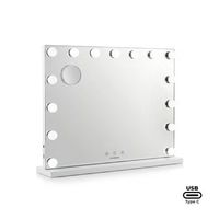 espejo de tocador hollywood 15 bombillas led 3 tonos de luz intensidad regulable mini espejo x10 innovagoods