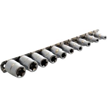 3/8-inch Torq Sockets Female Type on Rail (10 Pieces)