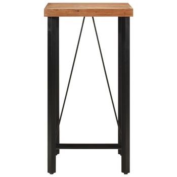 Mesa Alta | Mesa De Bar De Hierro Y Madera Maciza De Acacia 55x55x107 Cm