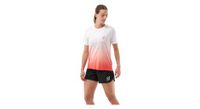 maillot compressport performance mujer rojo blanco de manga corta