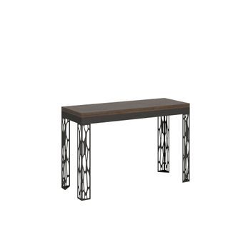 Mesa Tipo Libro 120/200x45/90 Cm Ghibli Double Nogal Estructura Antracita