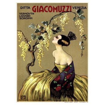 Legendarte - Cartel Publicitario Vintage Giacomuzzi - Cuadro Lienzo, Impresión Digital Cm. 50x70
