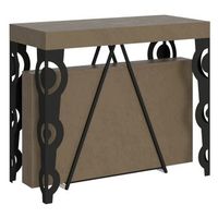 consola extensible 90x40196 cm aceres small gris paloma estructura antracita