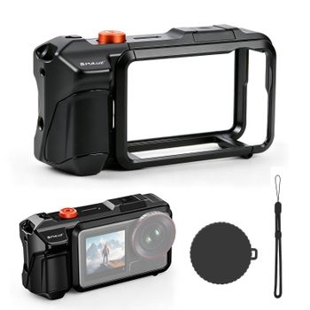 PULUZ: adaptador de expansión para la jaula metálica de la cámara DJI Osmo Action 5 Pro/4/3, con empuñadura y accesorios para el marco de la cámara, fabricados en aleación de aluminio.