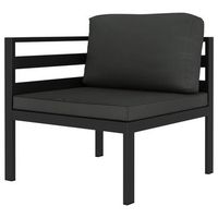 juego de 2 uds sofas jardin  sofa de exterior y cojines aluminio gris antracita